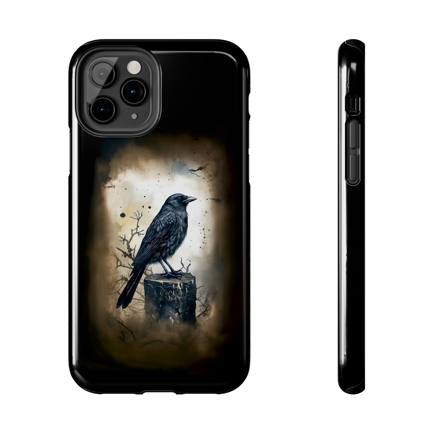 Raven Visage Tough Phone Case for iPhone 15 14 13 12 11 pro max XR XS 7 8 SE Gothic Black phone case Dark Academia iPhone case