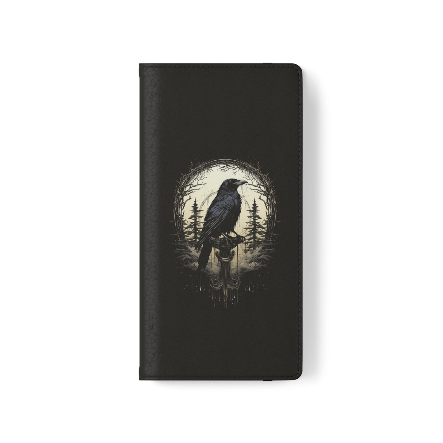 Night's Sentinel Flip Case Phone Case Gothic Raven Flip Phone Case Dark Academia Phone Case Dark Art Flip Case s22 s21 iphone 13 12 11