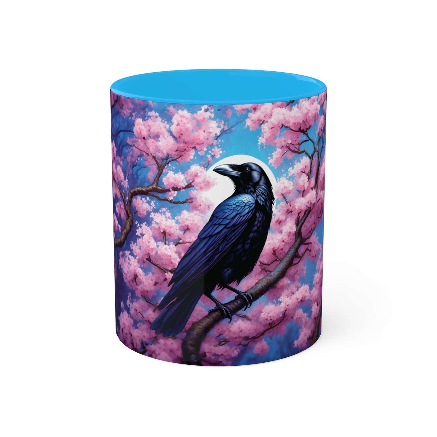 Raven Sakura Cherry Blossom Colorful Mug 11oz - My original art