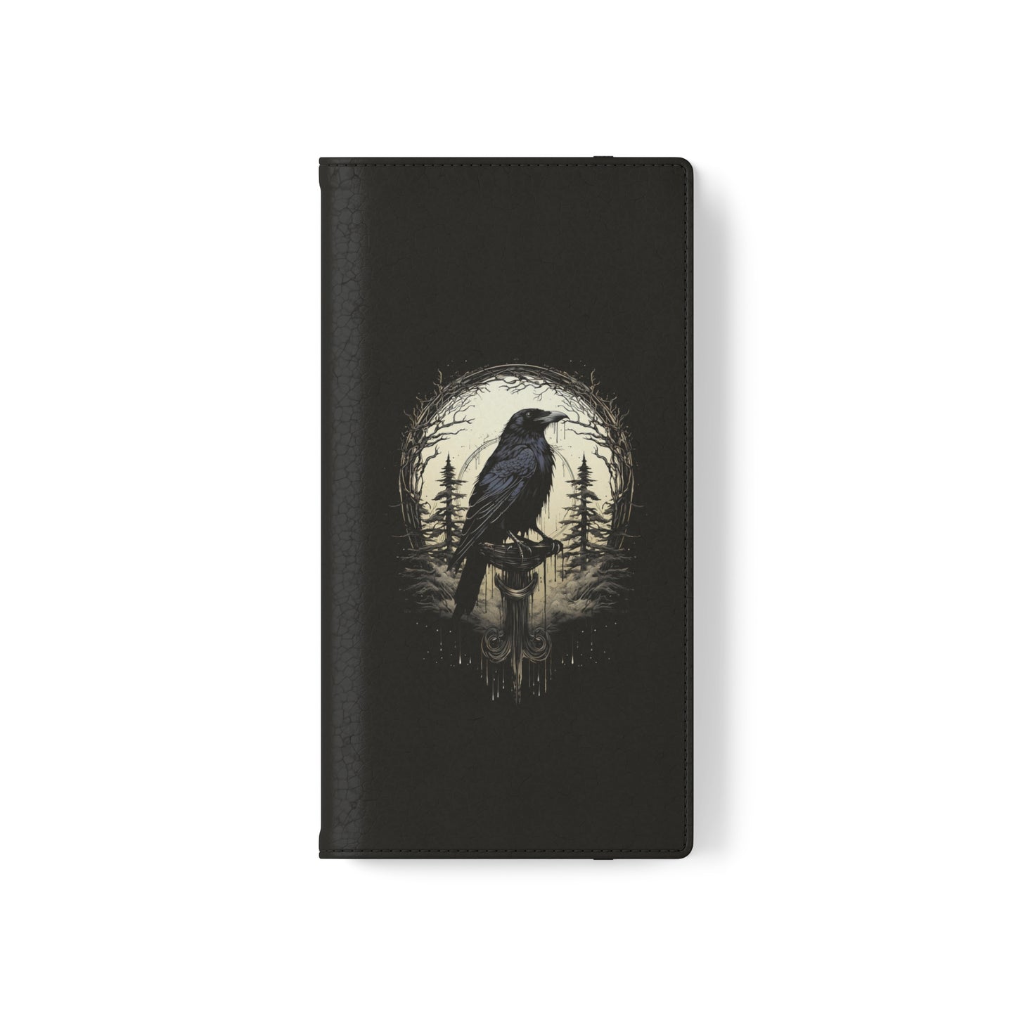 Night's Sentinel Flip Case Phone Case Gothic Raven Flip Phone Case Dark Academia Phone Case Dark Art Flip Case s22 s21 iphone 13 12 11