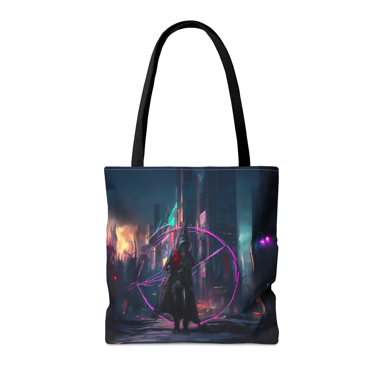 Technomancer's Ward, Cyberpunk Anarchy Mage Tote Bag, cloth shoulder bag, canvas shoulder bag, bag for women and girls, cloth tote, future