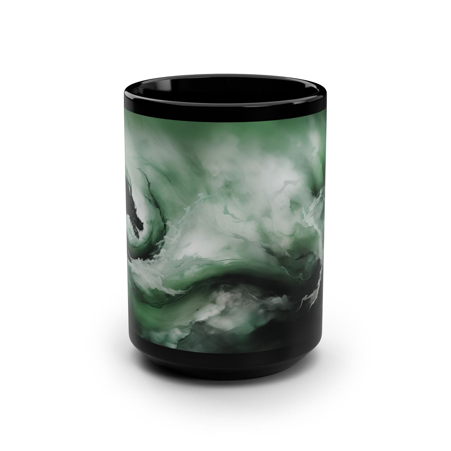 Dragon Swirl 15oz Coffee Mug Abstract Green Dragon Mug