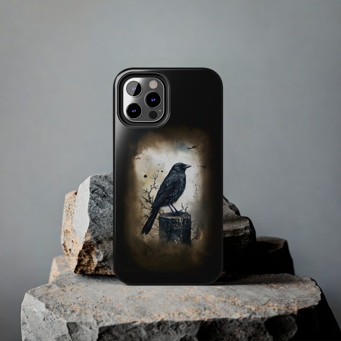 Raven Visage Tough Phone Case for iPhone 15 14 13 12 11 pro max XR XS 7 8 SE Gothic Black phone case Dark Academia iPhone case