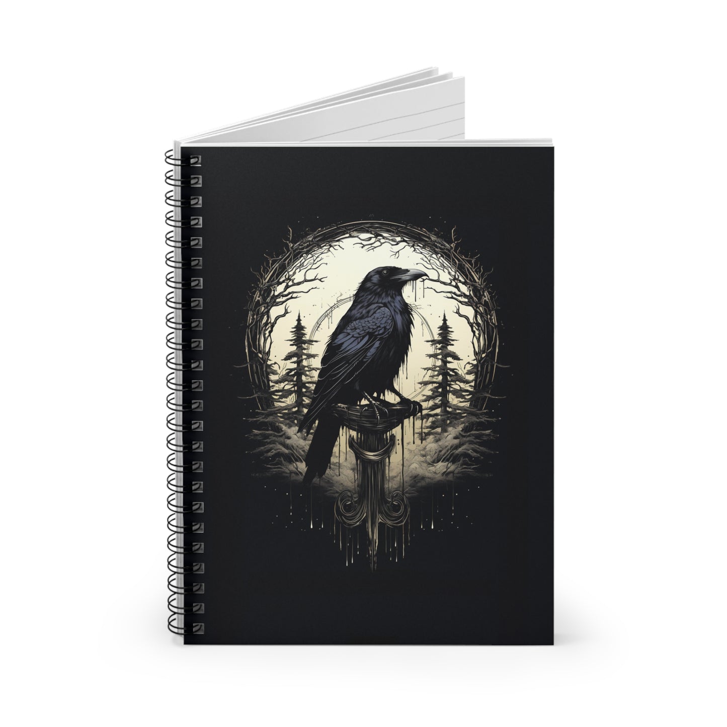 Raven Spiral Notebook - dark, black, art notebook