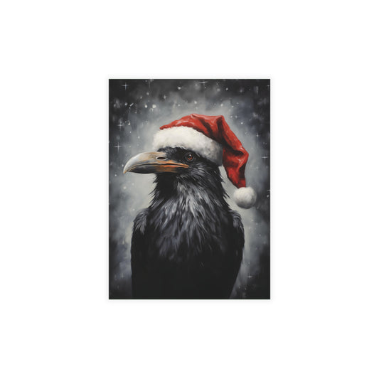 A Corvid Christmas, Raven Christmas Postcards holiday greeting cards dark Christmas cards cool Christmas blank Christmas post cards, gothic