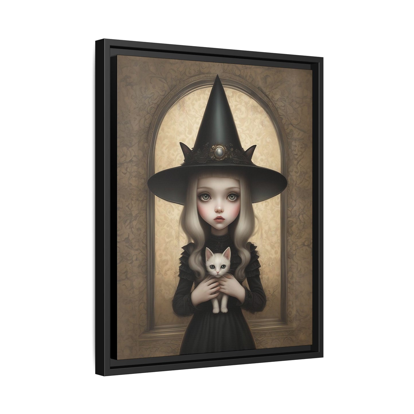 Witchcraft & Whiskers: Pop Gothic Mystique! dark art decor, gothic decor, goth decor, girl and cat, witchy art, spooky decor, cottagecore