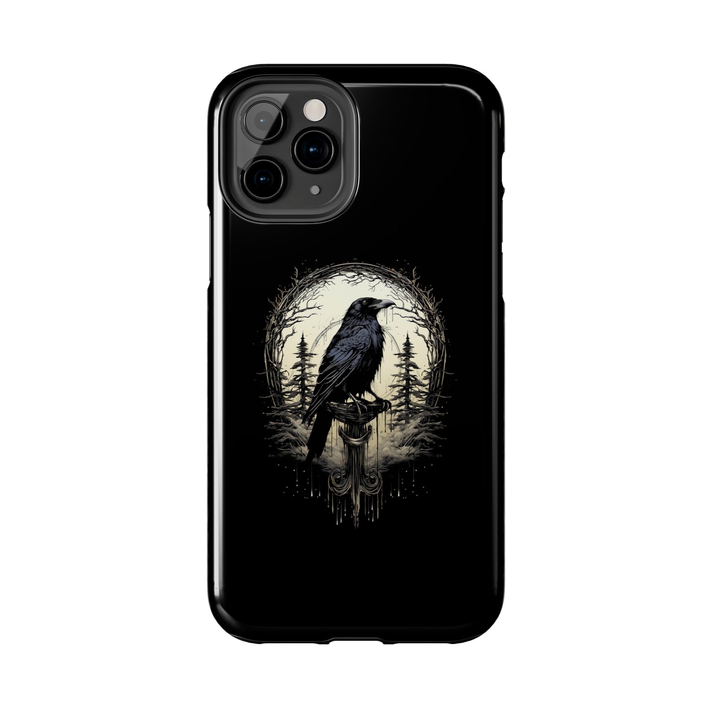 Night's Sentinel Tough Phone Case for iPhone 15 14 13 12 11 pro max XR XS 7 8 SE Gothic Black phone case Dark Academia iPhone case