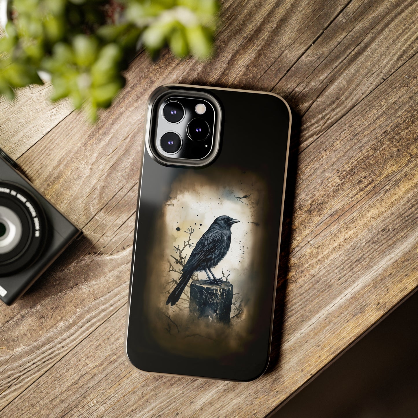 Raven Visage Tough Phone Case for iPhone 15 14 13 12 11 pro max XR XS 7 8 SE Gothic Black phone case Dark Academia iPhone case