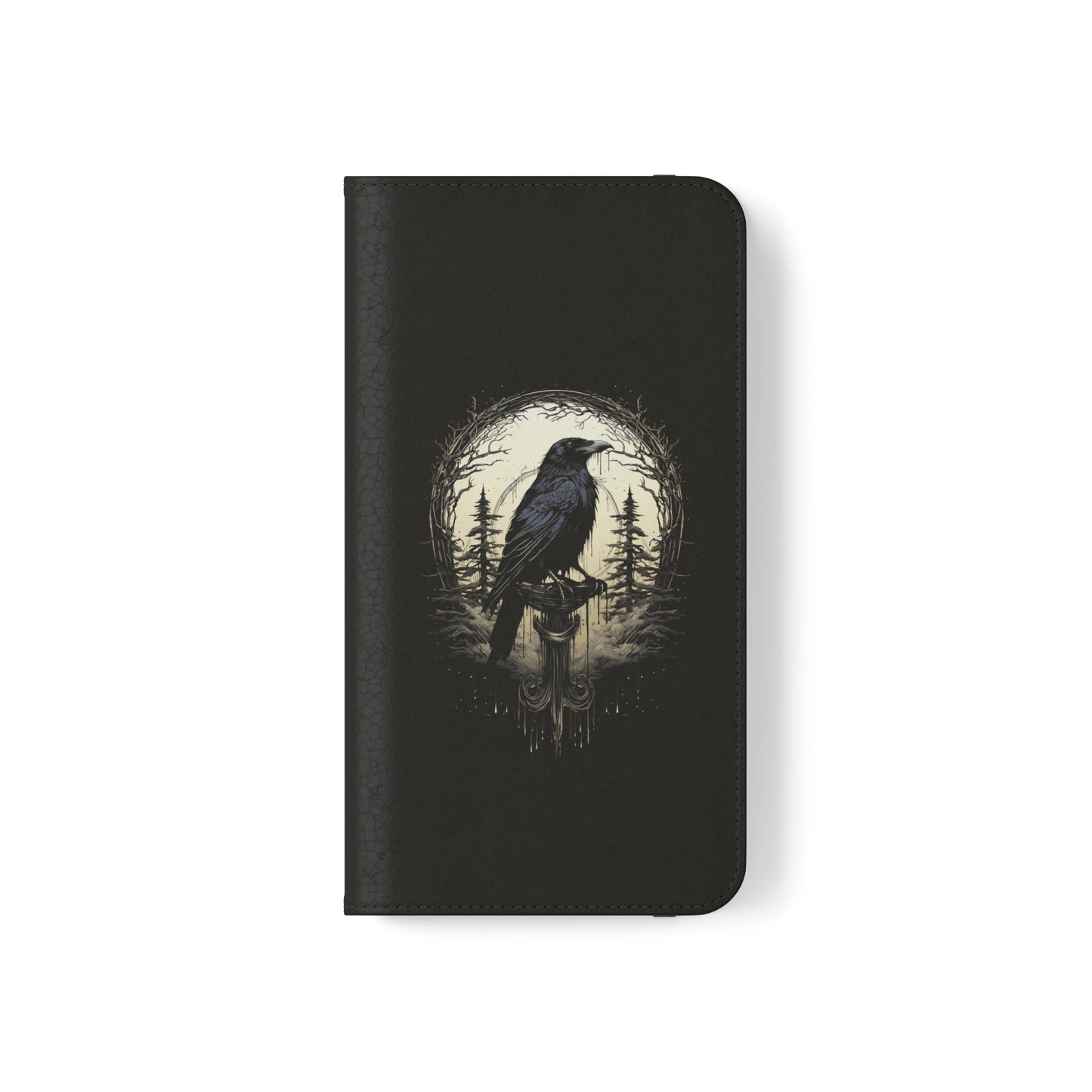 Night's Sentinel Flip Case Phone Case Gothic Raven Flip Phone Case Dark Academia Phone Case Dark Art Flip Case s22 s21 iphone 13 12 11