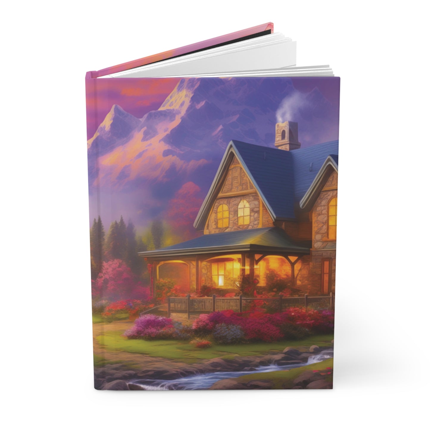 Stone Cabin in the Mountains Hardcover Journal Nature Notebook