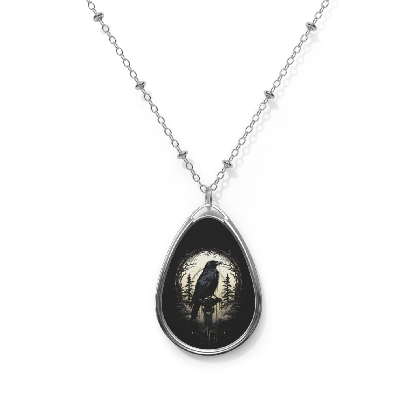 Night's Sentinel Raven Necklace Raven Jewelry Raven Pendant