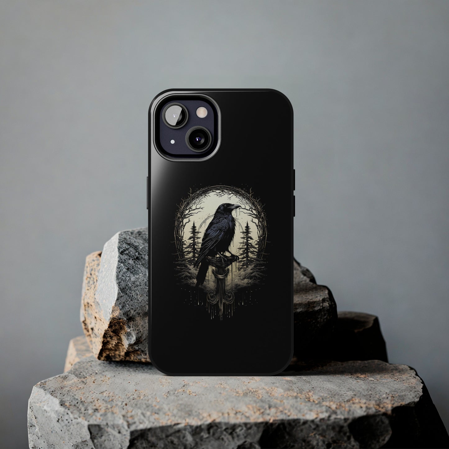 Night's Sentinel Tough Phone Case for iPhone 15 14 13 12 11 pro max XR XS 7 8 SE Gothic Black phone case Dark Academia iPhone case