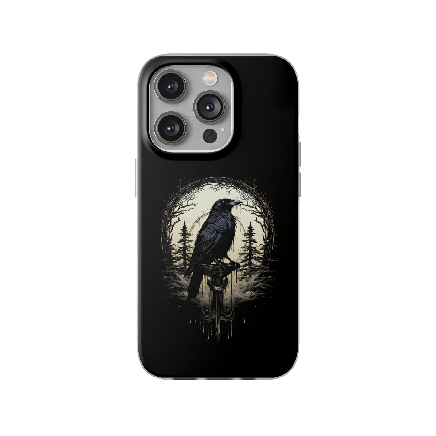 Night's Sentinel Goth Raven Phone Case for iPhone 13 14 pro max Galaxy s22 s23 ultra - optional gift box -dark academia black phone case