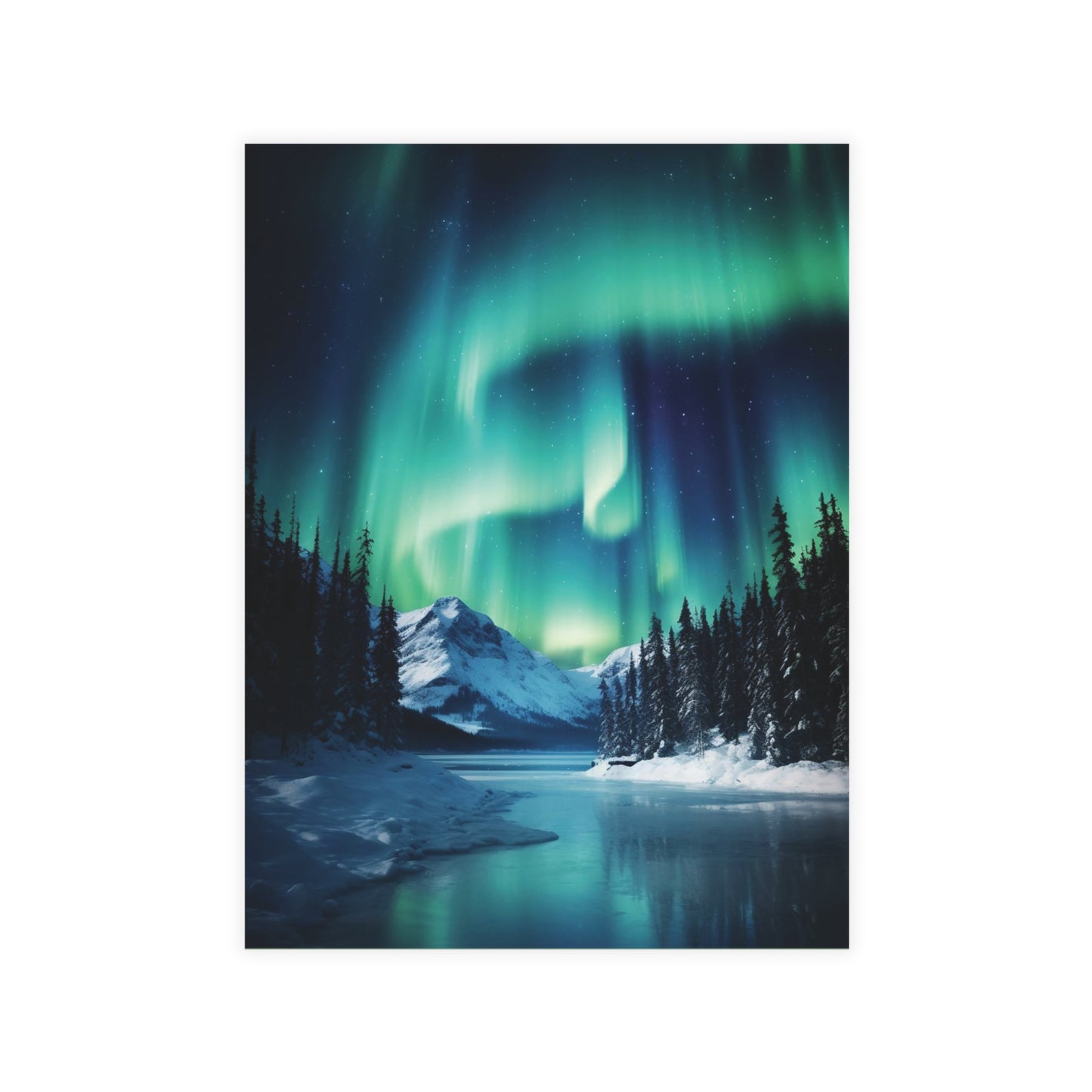 Winter Solstice Northern Lights Greeting Card postcard with envelope winter holiday greeting card for winter solstice seasons greetings card