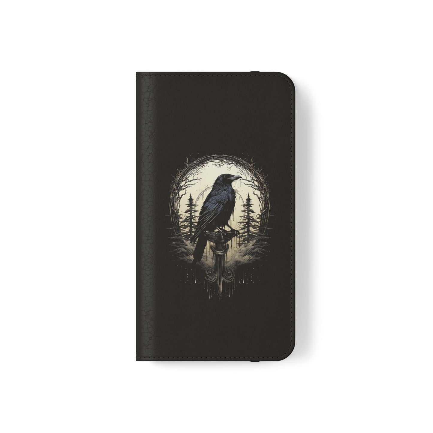 Night's Sentinel Flip Case Phone Case Gothic Raven Flip Phone Case Dark Academia Phone Case Dark Art Flip Case s22 s21 iphone 13 12 11