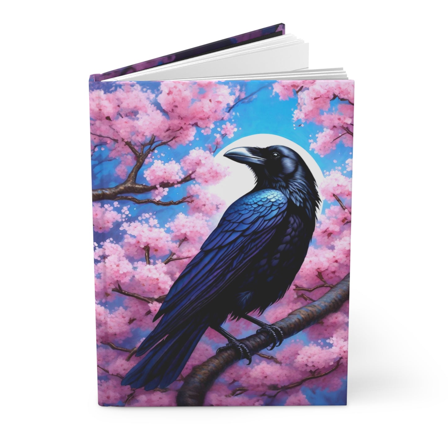 Sakura Raven Hardcover Journal Raven and Cherry Blossom Notebook