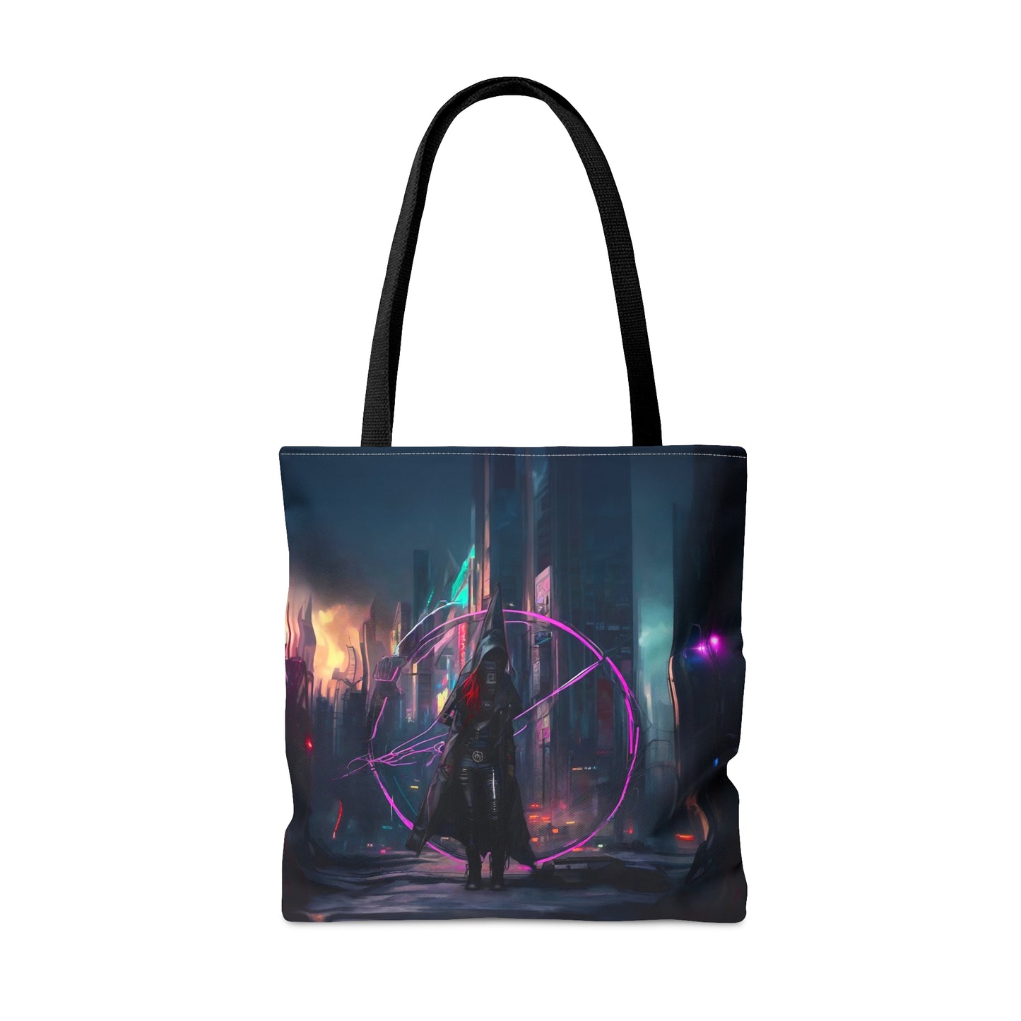 Technomancer's Ward, Cyberpunk Anarchy Mage Tote Bag, cloth shoulder bag, canvas shoulder bag, bag for women and girls, cloth tote, future