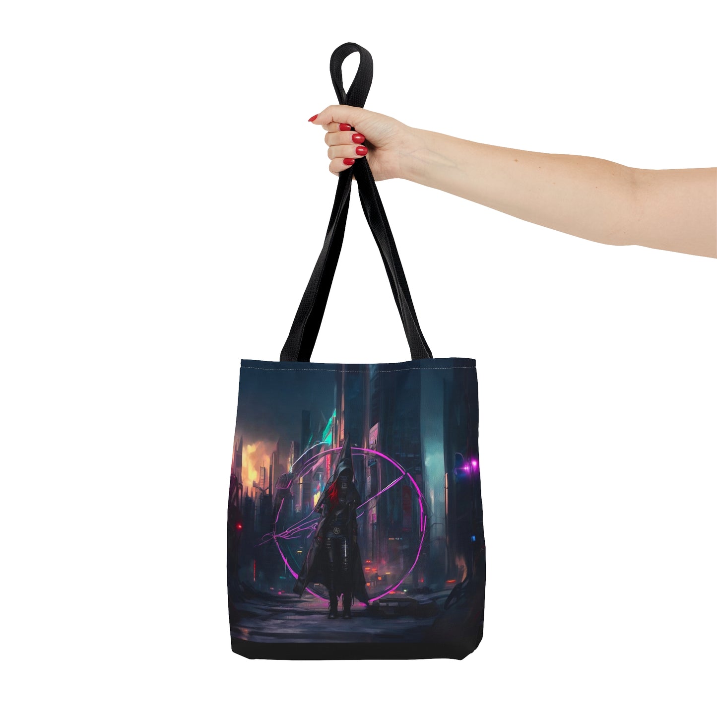 Technomancer's Ward, Cyberpunk Anarchy Mage Tote Bag, cloth shoulder bag, canvas shoulder bag, bag for women and girls, cloth tote, future