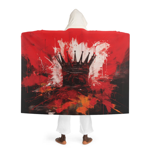 Painted Crown Cozy Hooded Sherpa Fleece Blanket