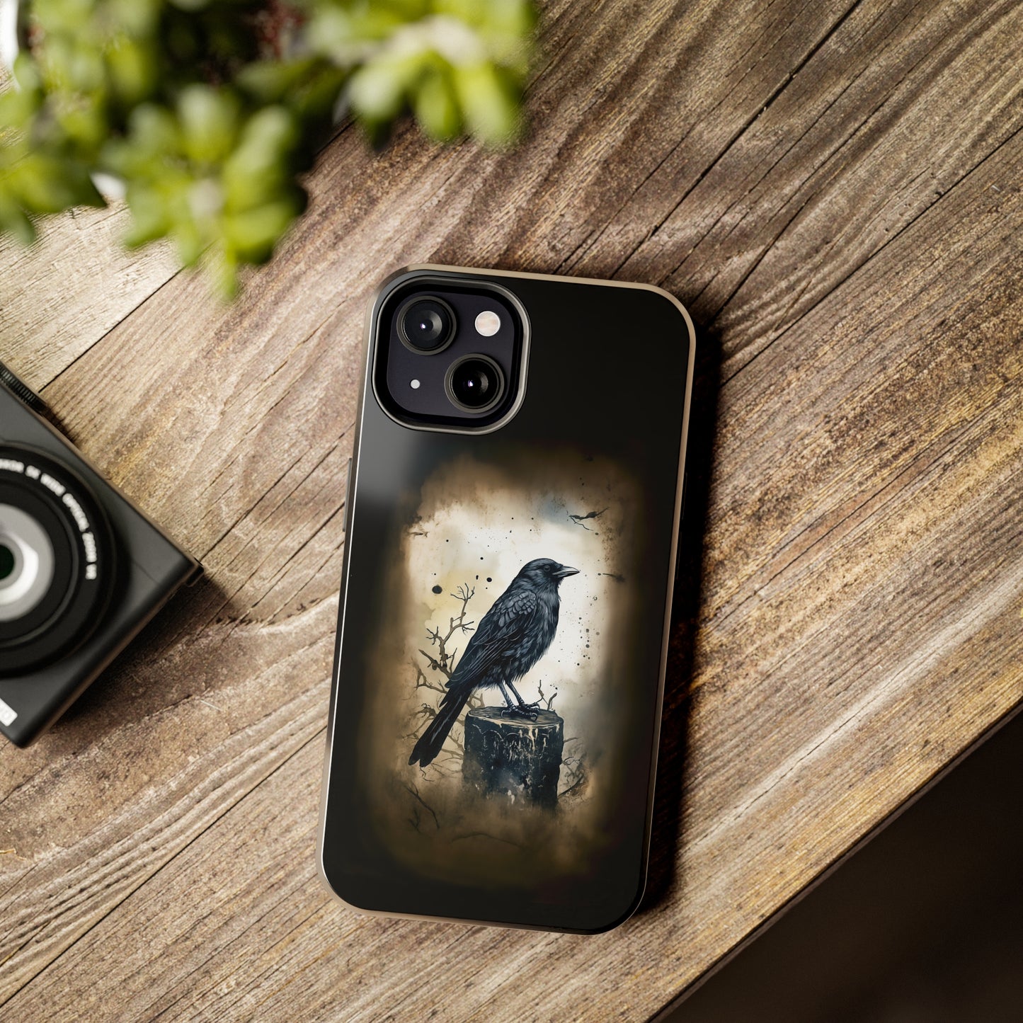 Raven Visage Tough Phone Case for iPhone 15 14 13 12 11 pro max XR XS 7 8 SE Gothic Black phone case Dark Academia iPhone case