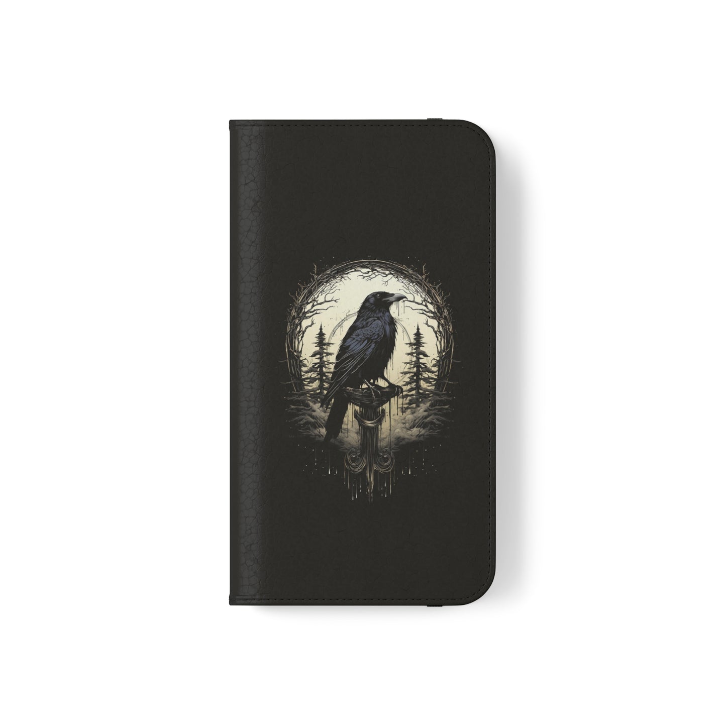 Night's Sentinel Flip Case Phone Case Gothic Raven Flip Phone Case Dark Academia Phone Case Dark Art Flip Case s22 s21 iphone 13 12 11