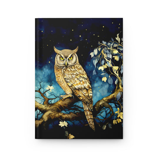 Original Owl Art Notebook - Owl Journal, Owl Notebook, hardcover