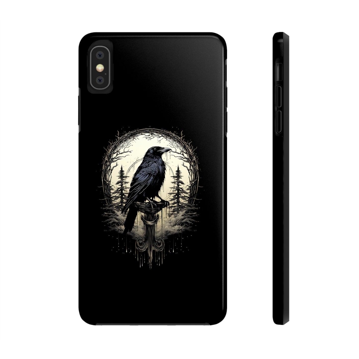 Night's Sentinel Tough Phone Case for iPhone 15 14 13 12 11 pro max XR XS 7 8 SE Gothic Black phone case Dark Academia iPhone case