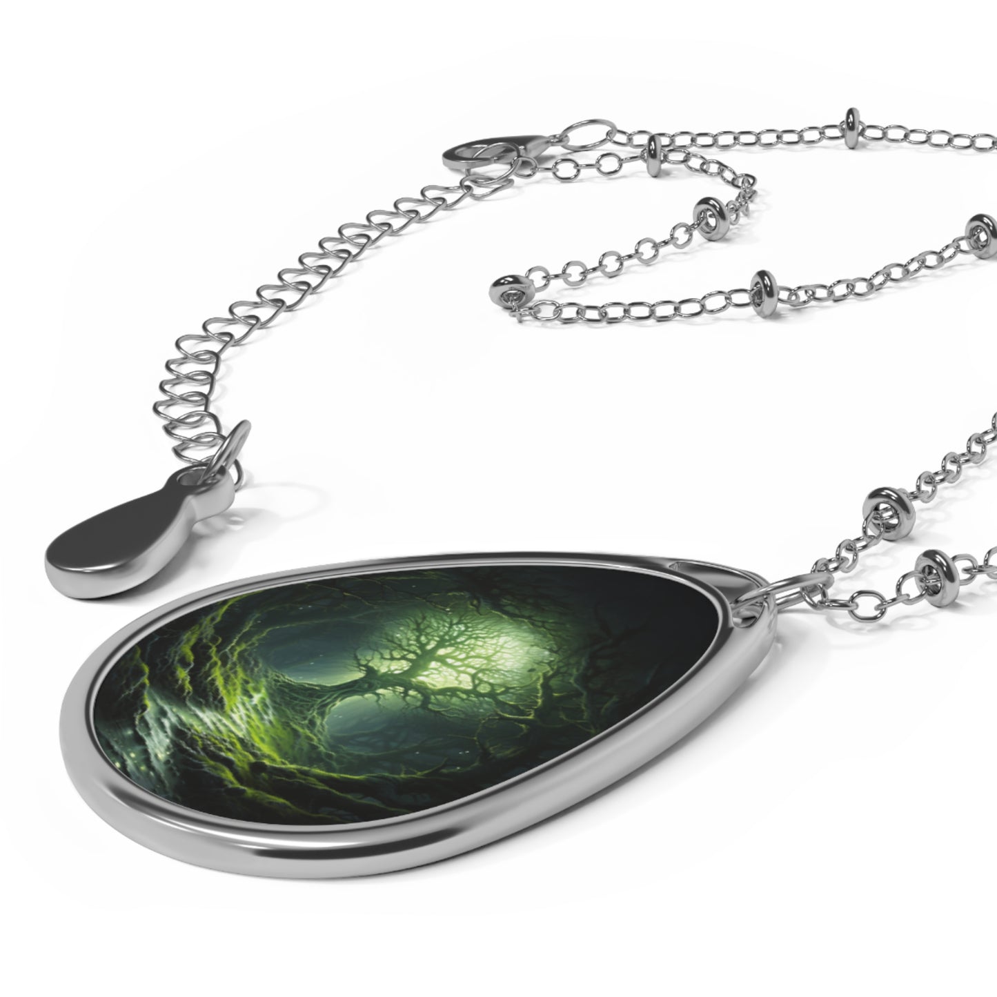 Creepy Green Trees Necklace Magical Talisman Jewelry