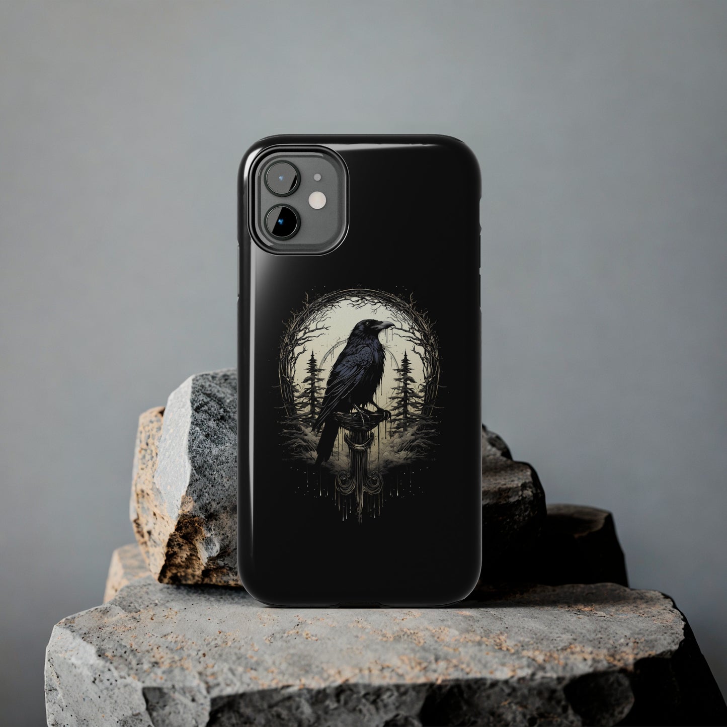 Night's Sentinel Tough Phone Case for iPhone 15 14 13 12 11 pro max XR XS 7 8 SE Gothic Black phone case Dark Academia iPhone case