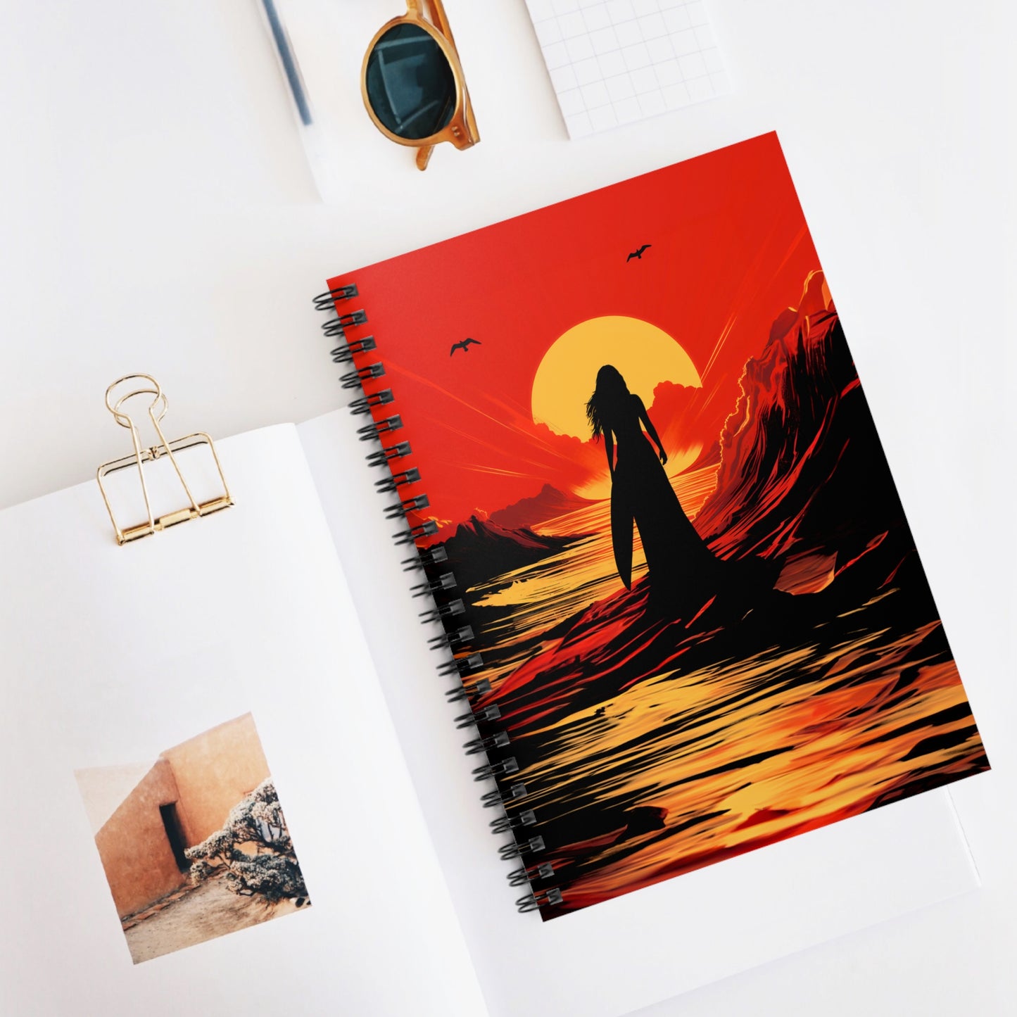 Surfer Goddess Spiral Notebook - spiral journal, surfer girl, surf girl, spiral notebook