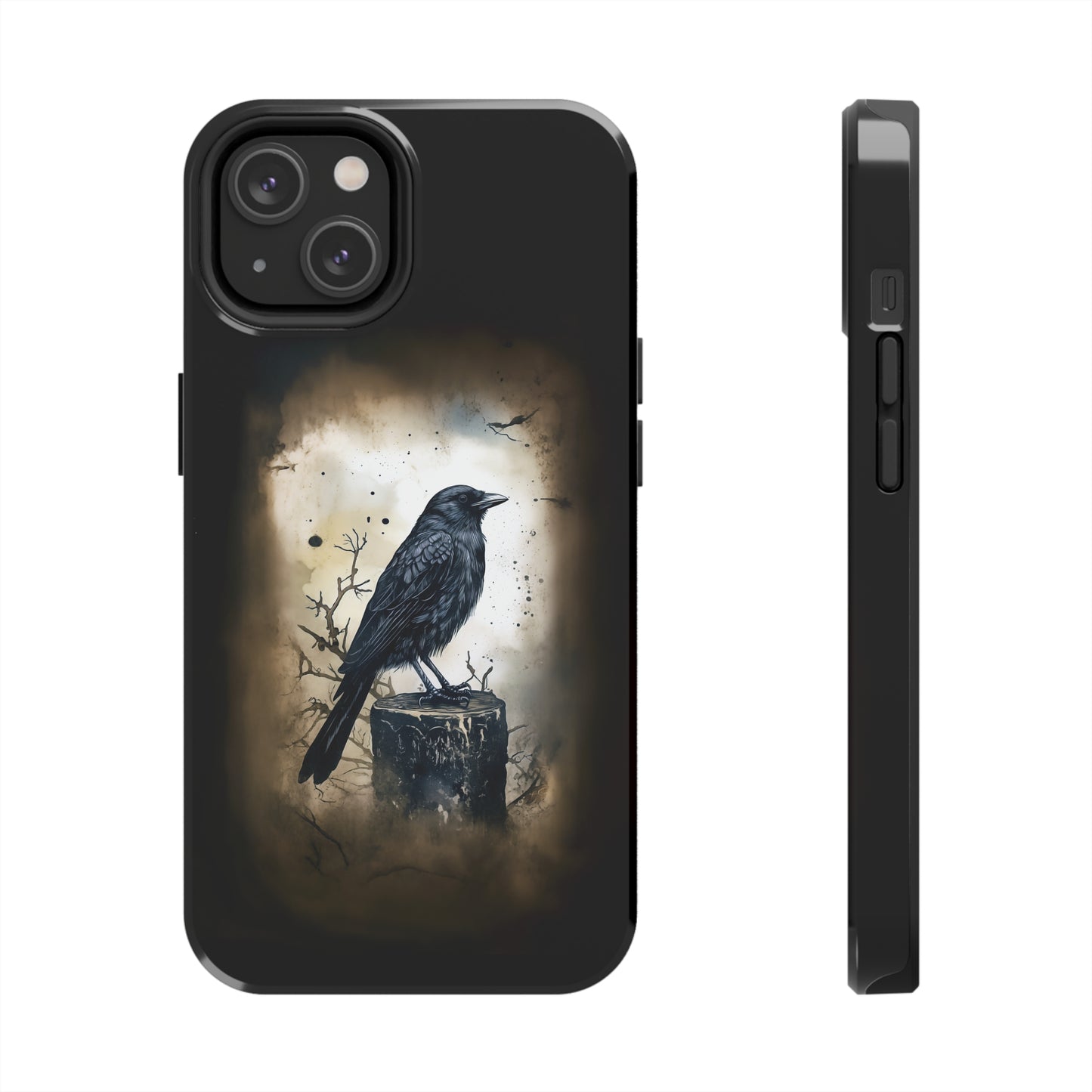 Raven Visage Tough Phone Case for iPhone 15 14 13 12 11 pro max XR XS 7 8 SE Gothic Black phone case Dark Academia iPhone case