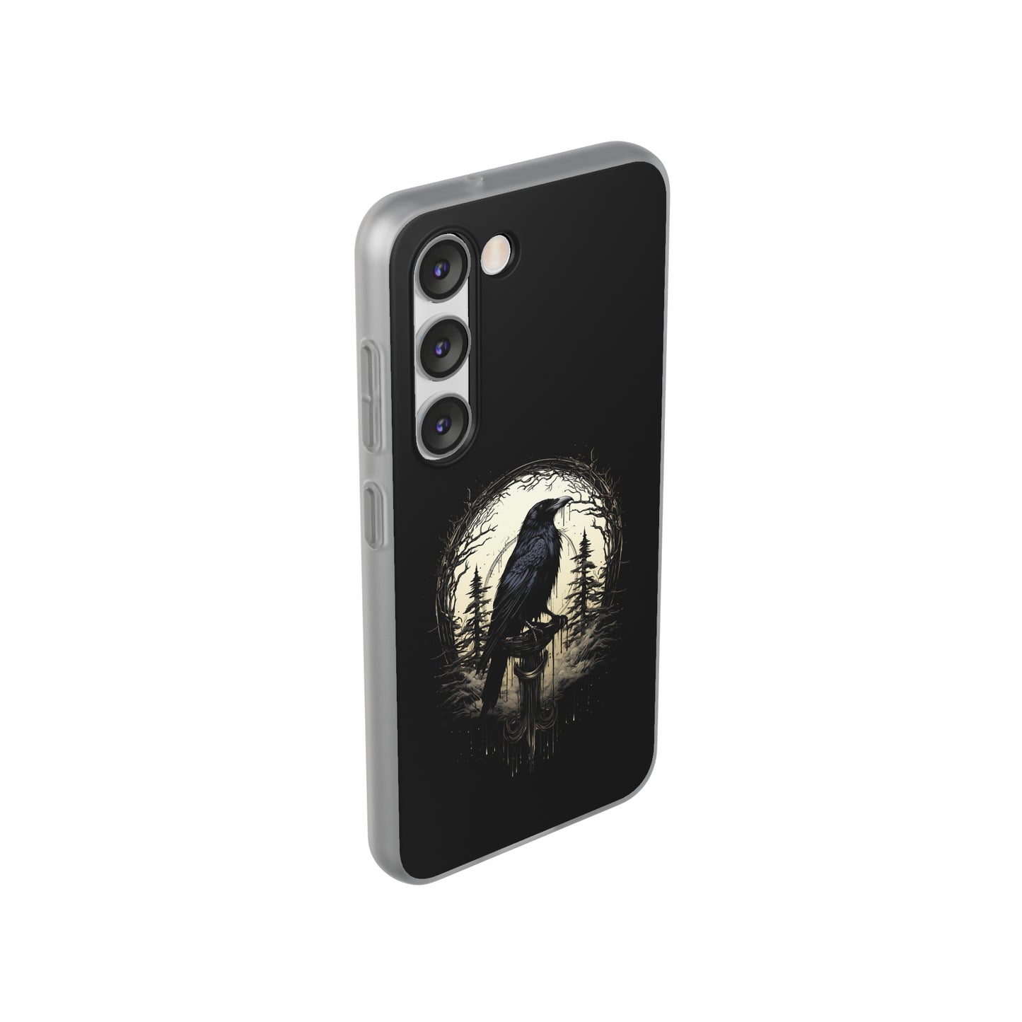 Night's Sentinel Goth Raven Phone Case for iPhone 13 14 pro max Galaxy s22 s23 ultra - optional gift box -dark academia black phone case