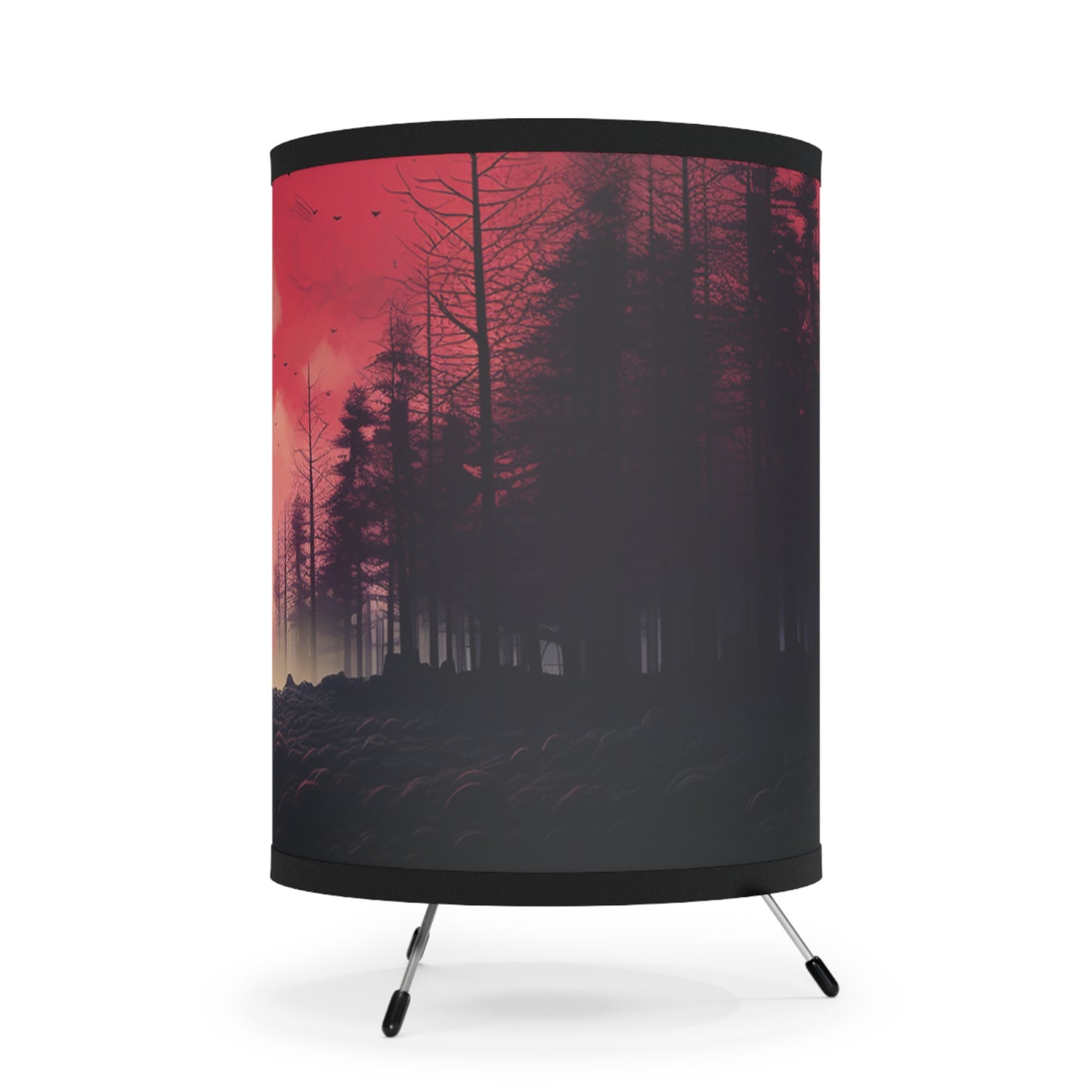 Solitude Serenity lamp, sunset table lamp, hiking lamp, drum lamp, table lamp, bedside lamp, red lamp, red and yellow lamp