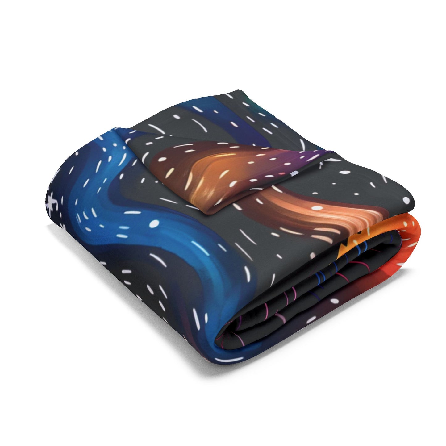 Starry Doggo Arctic Fleece Blanket Rainbow Dog Blanket Fleece Rainbow and Black Blanket Cosmos Blanket