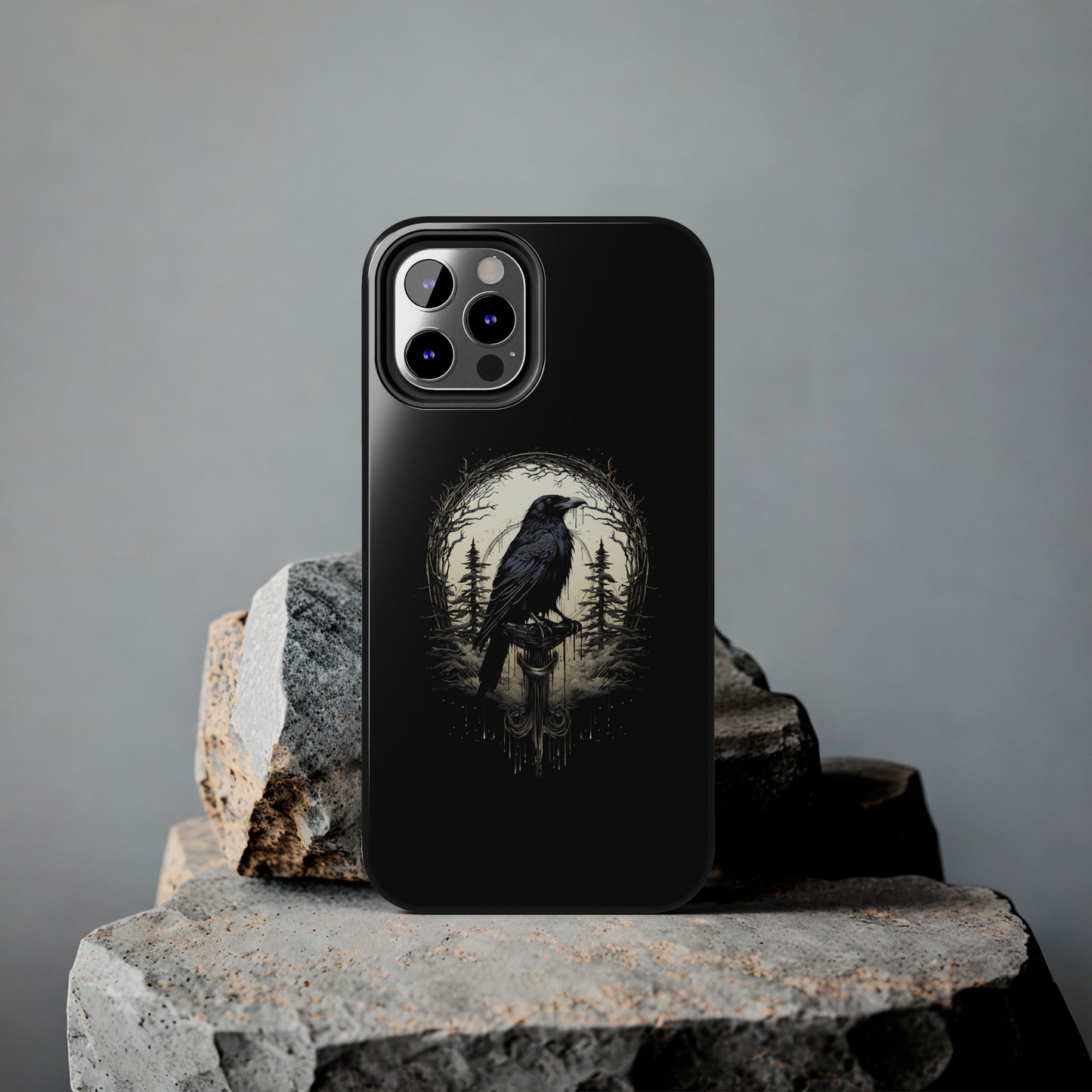 Night's Sentinel Tough Phone Case for iPhone 15 14 13 12 11 pro max XR XS 7 8 SE Gothic Black phone case Dark Academia iPhone case