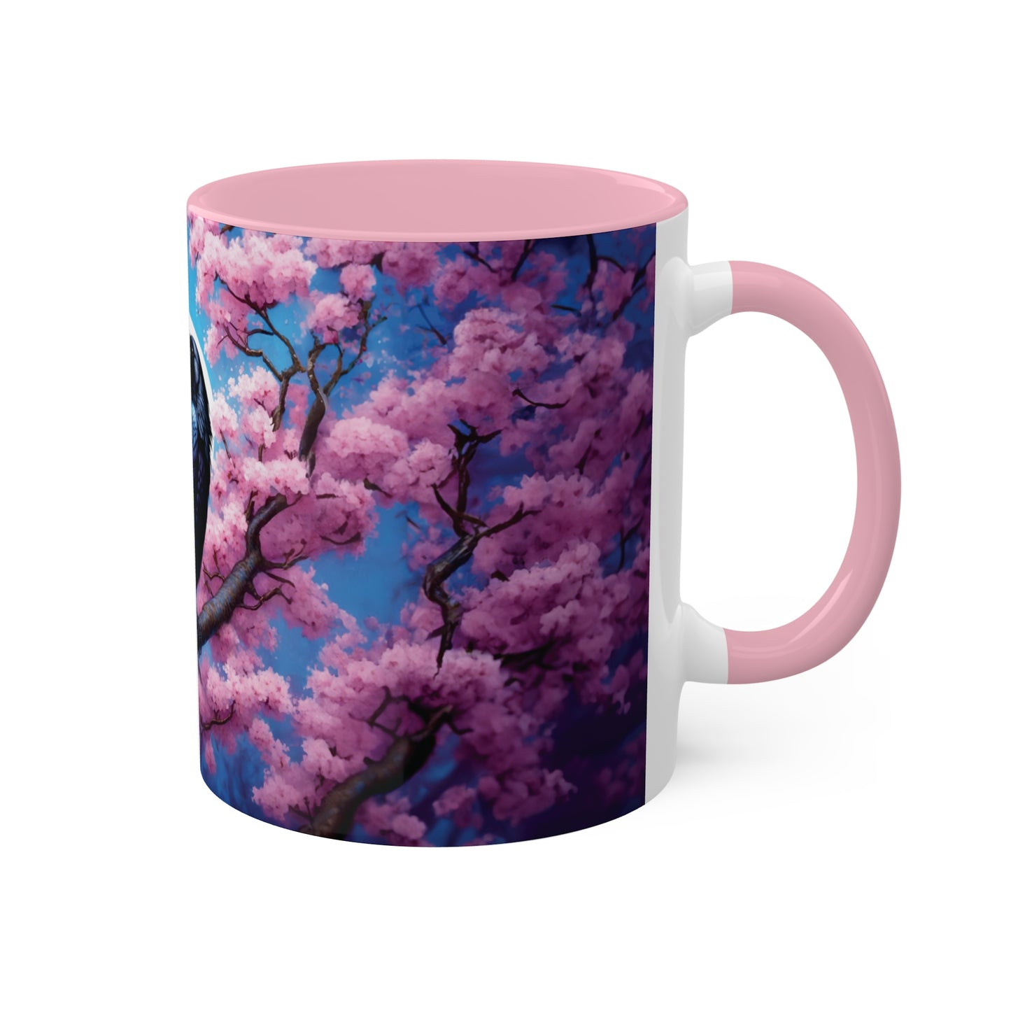 Raven Sakura Cherry Blossom Colorful Mug 11oz - My original art