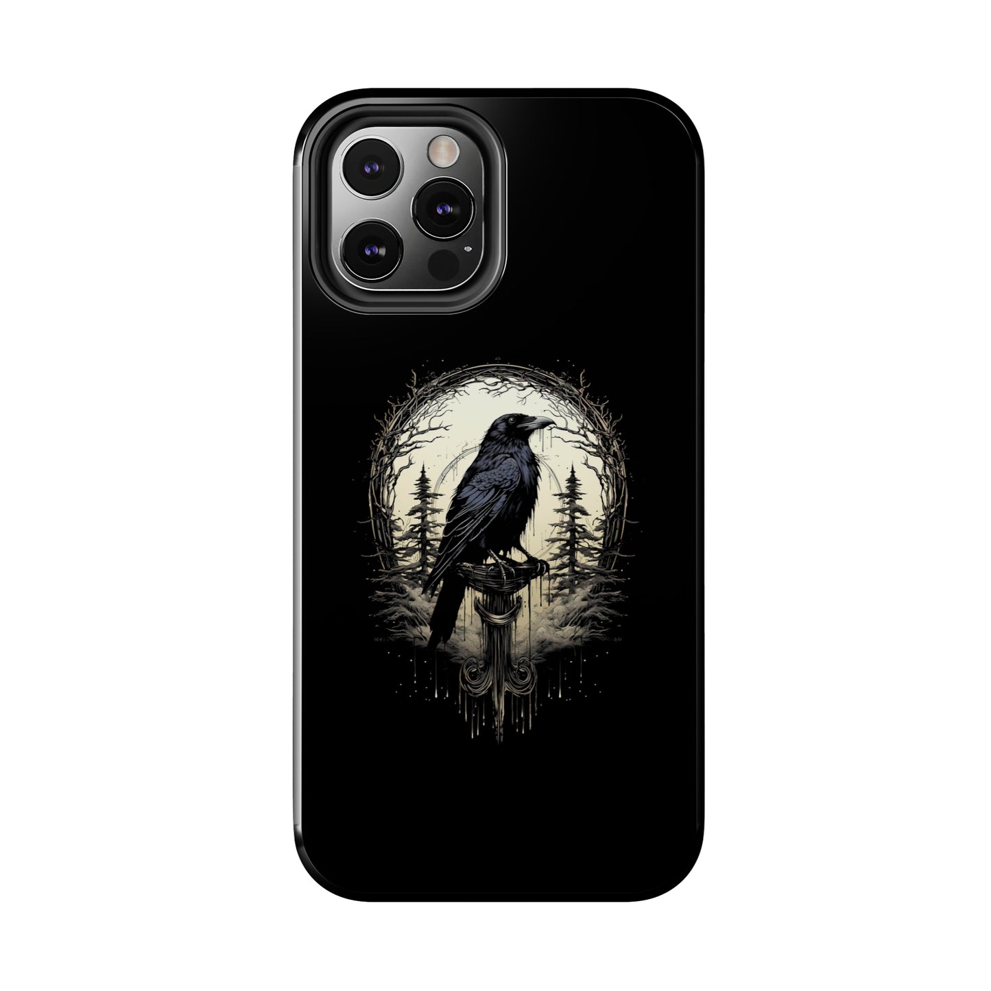 Night's Sentinel Tough Phone Case for iPhone 15 14 13 12 11 pro max XR XS 7 8 SE Gothic Black phone case Dark Academia iPhone case