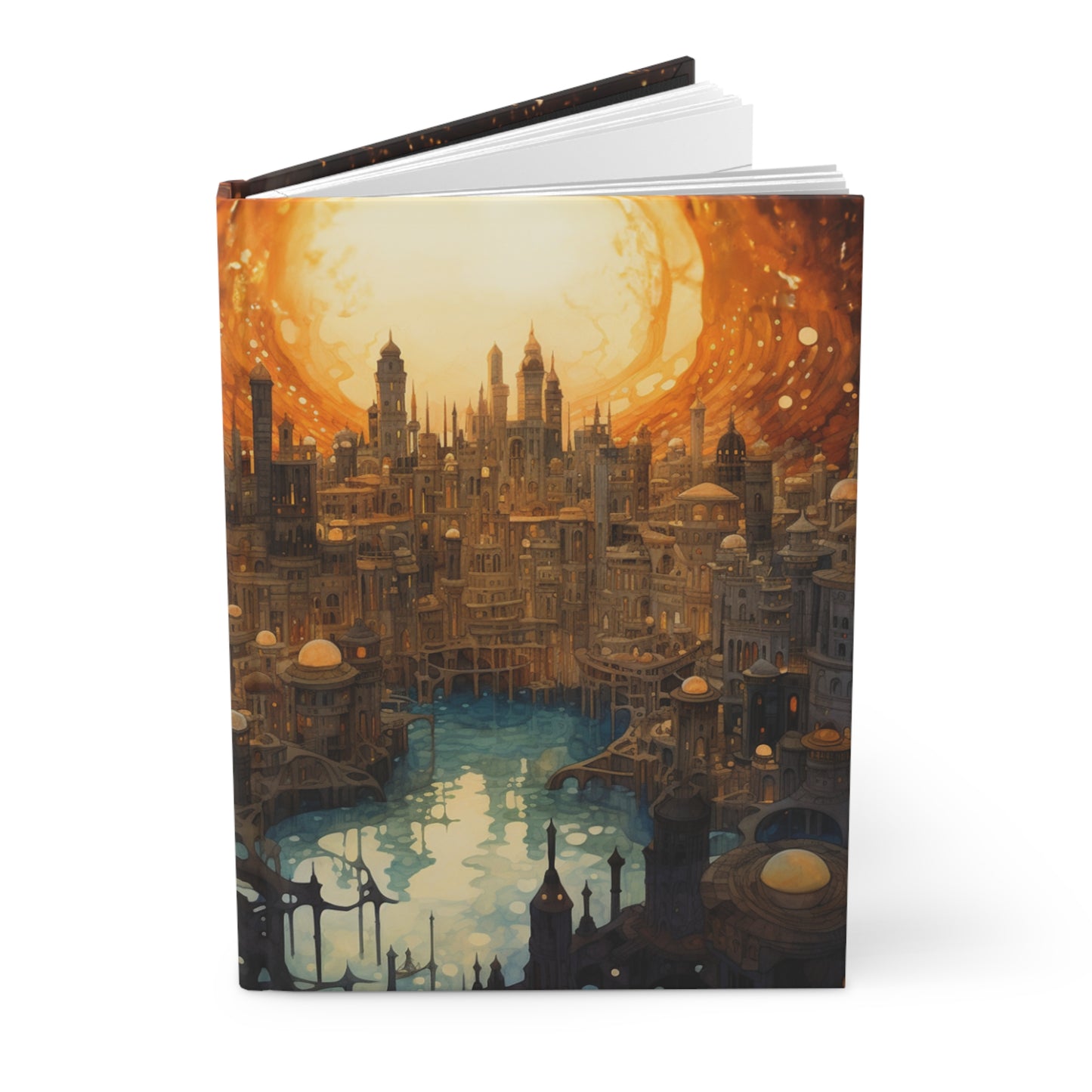 Ancient City Hardcover Journal - sci-fi cityscape, surreal