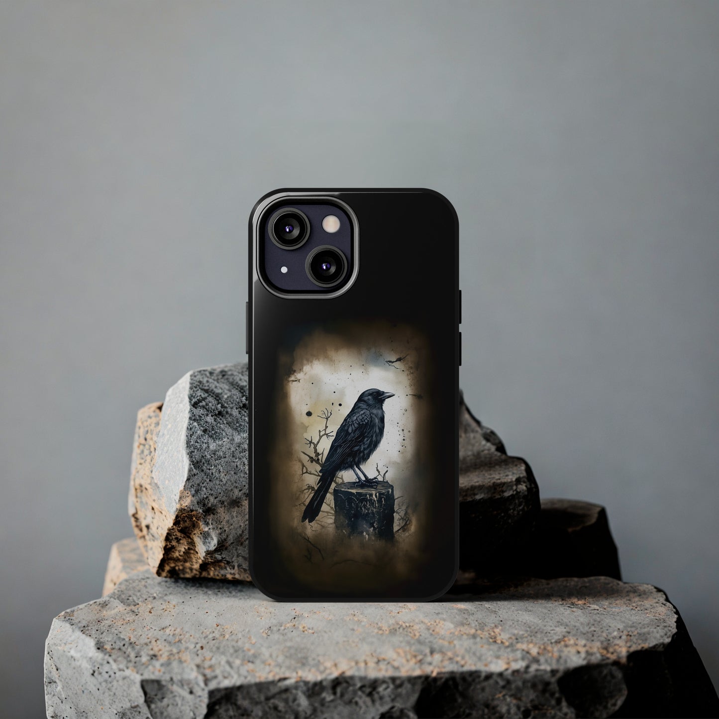 Raven Visage Tough Phone Case for iPhone 15 14 13 12 11 pro max XR XS 7 8 SE Gothic Black phone case Dark Academia iPhone case