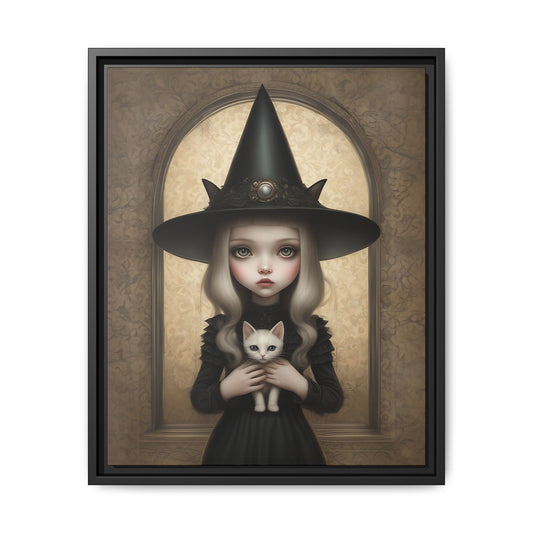 Witchcraft & Whiskers: Pop Gothic Mystique! dark art decor, gothic decor, goth decor, girl and cat, witchy art, spooky decor, cottagecore