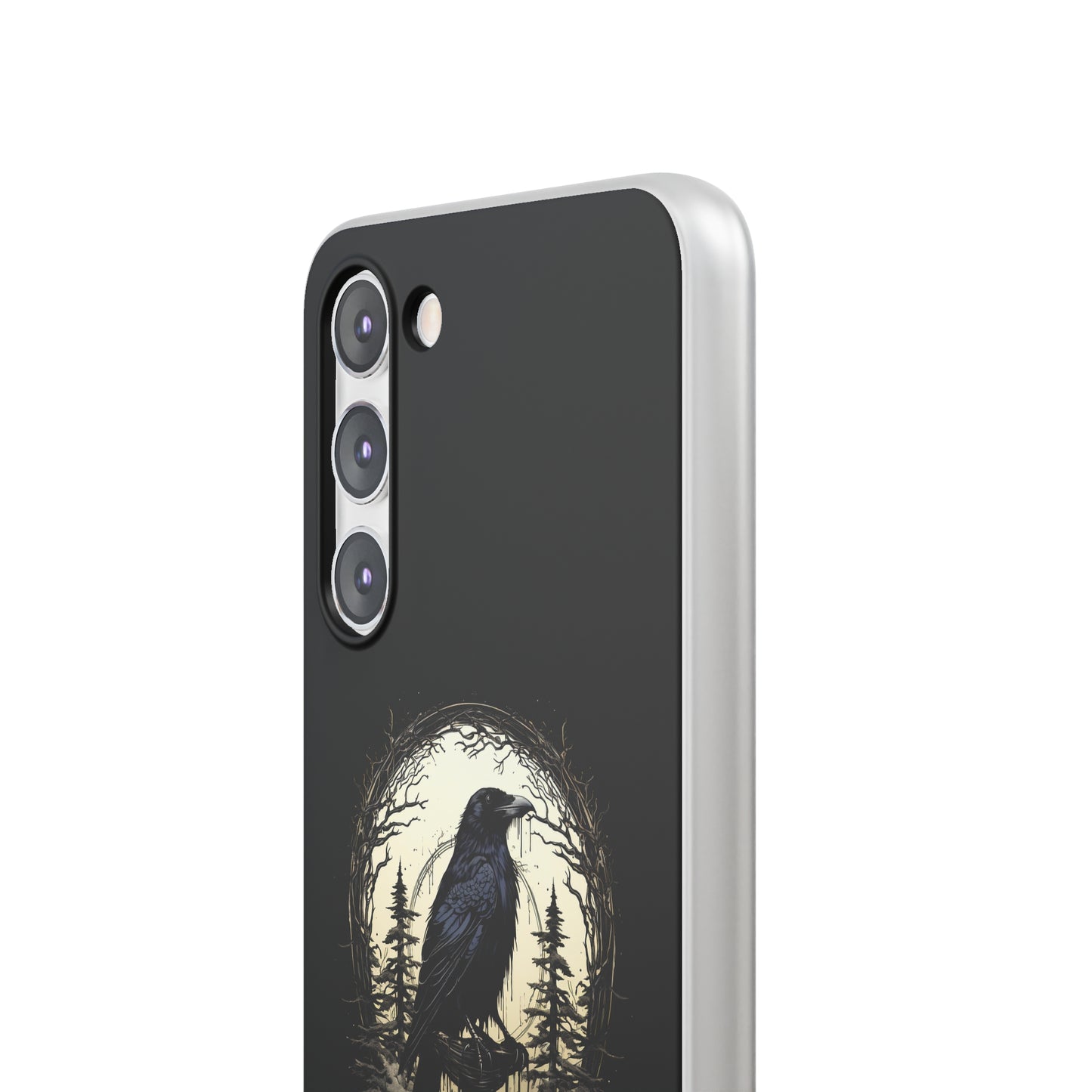 Night's Sentinel Goth Raven Phone Case for iPhone 13 14 pro max Galaxy s22 s23 ultra - optional gift box -dark academia black phone case