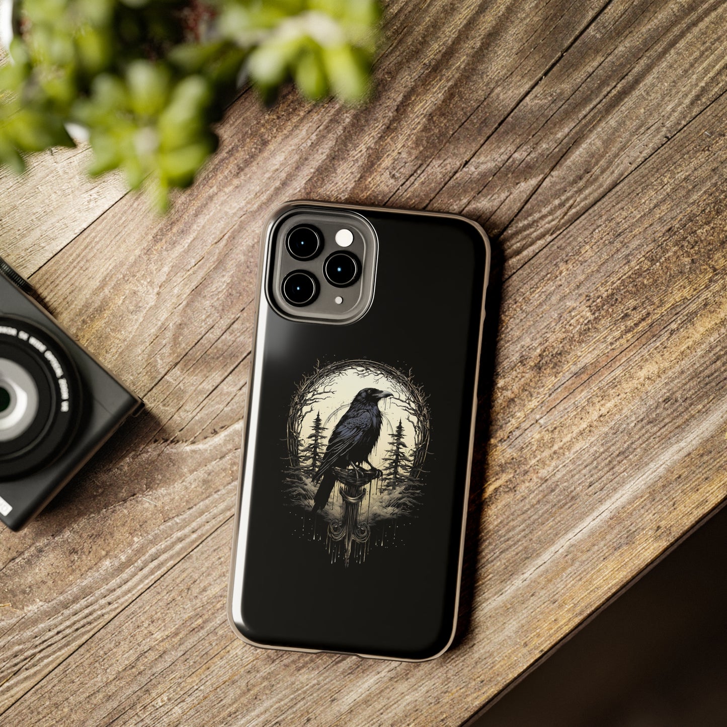 Night's Sentinel Tough Phone Case for iPhone 15 14 13 12 11 pro max XR XS 7 8 SE Gothic Black phone case Dark Academia iPhone case