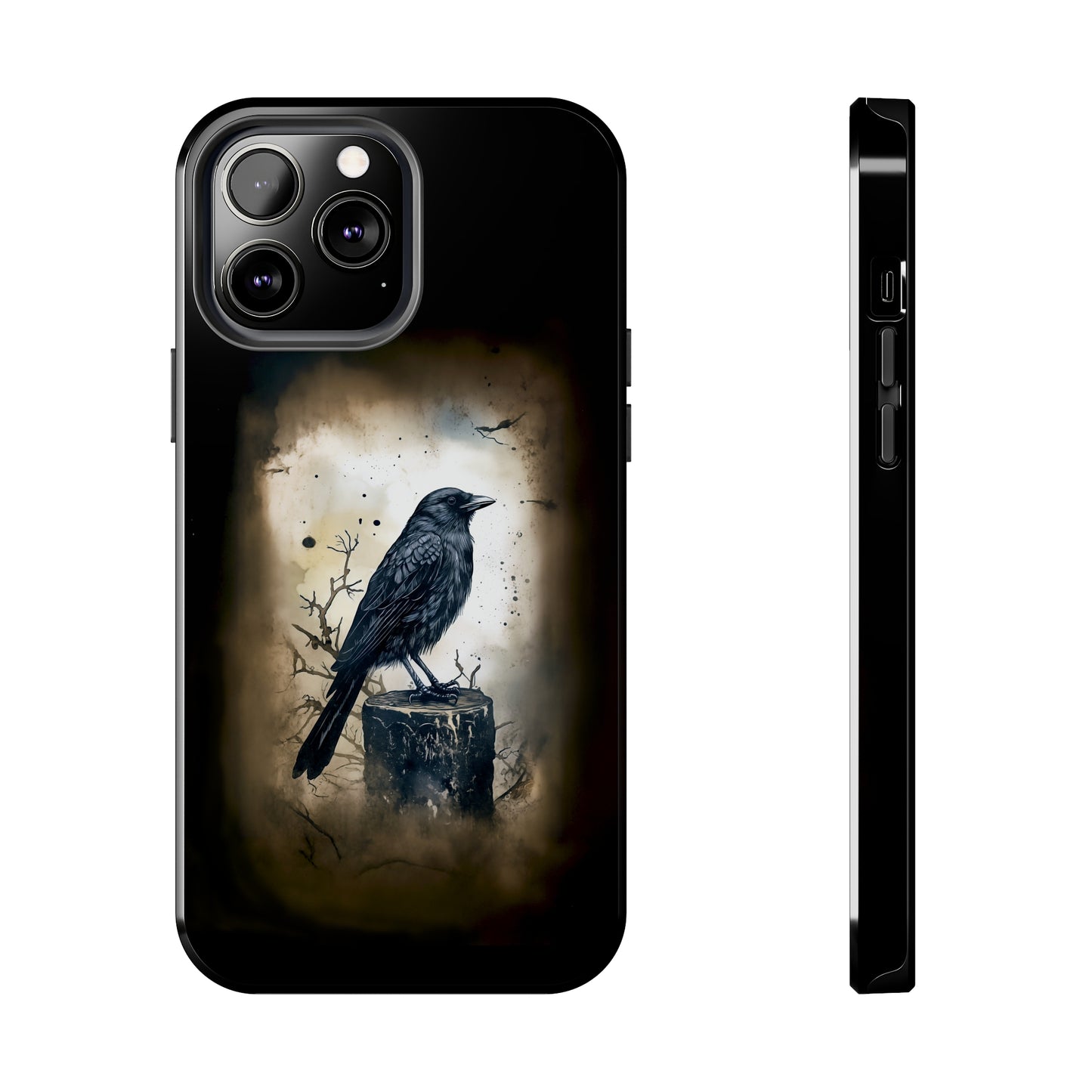 Raven Visage Tough Phone Case for iPhone 15 14 13 12 11 pro max XR XS 7 8 SE Gothic Black phone case Dark Academia iPhone case