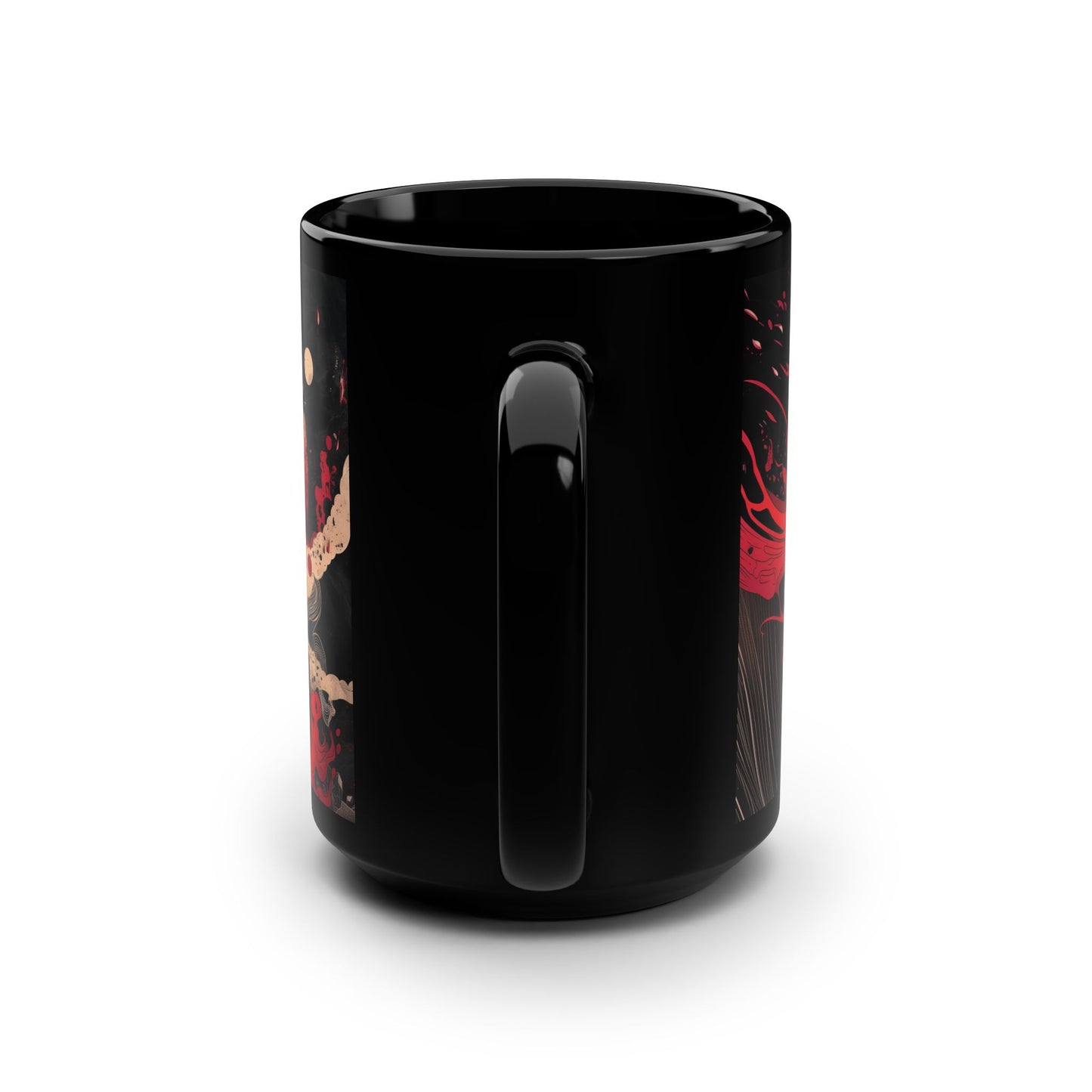 Raven Storm Mug 15oz Coffee Mug Red Black White Raven Mug