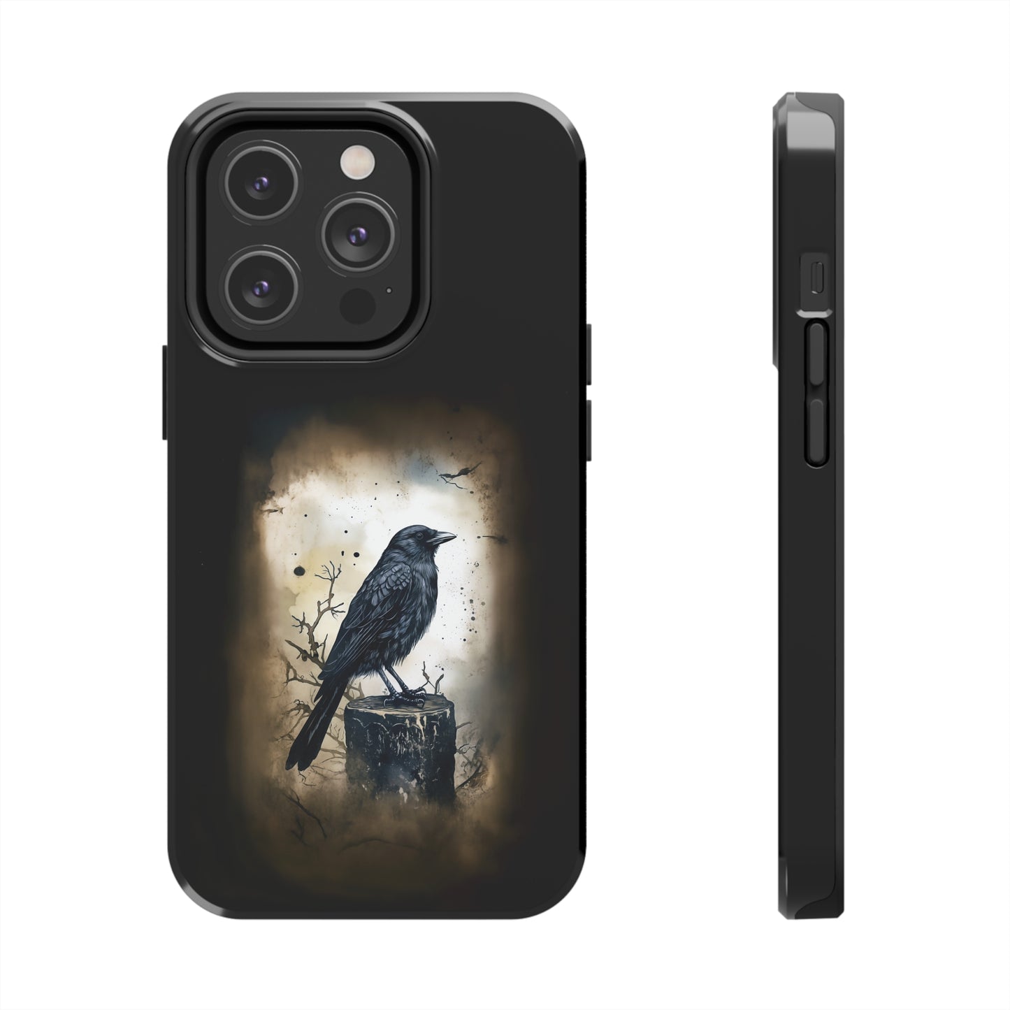 Raven Visage Tough Phone Case for iPhone 15 14 13 12 11 pro max XR XS 7 8 SE Gothic Black phone case Dark Academia iPhone case