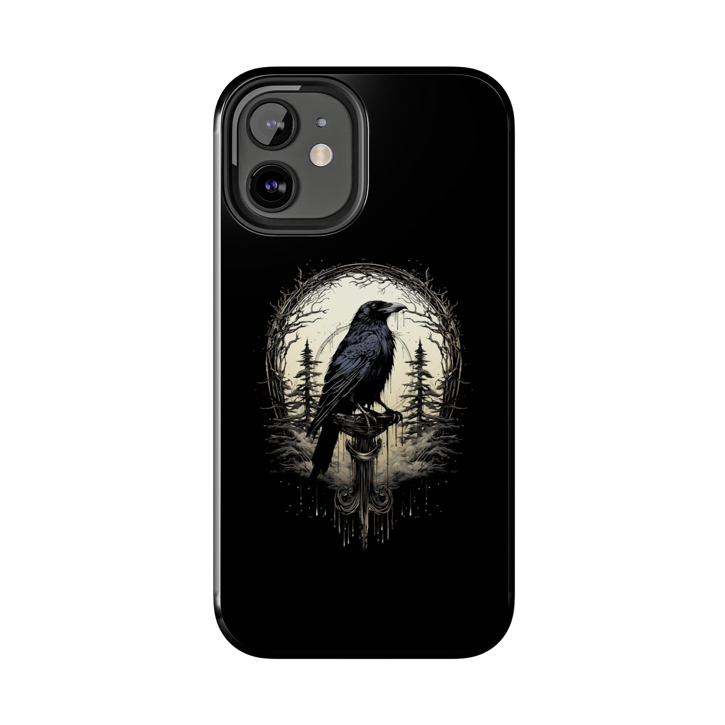 Night's Sentinel Tough Phone Case for iPhone 15 14 13 12 11 pro max XR XS 7 8 SE Gothic Black phone case Dark Academia iPhone case