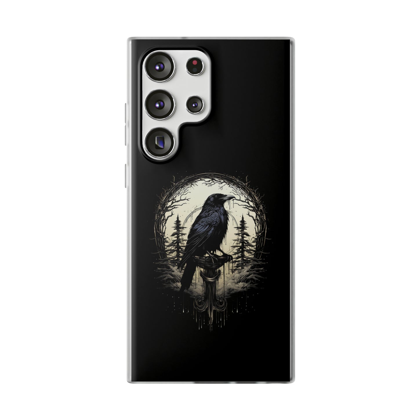 Night's Sentinel Goth Raven Phone Case for iPhone 13 14 pro max Galaxy s22 s23 ultra - optional gift box -dark academia black phone case