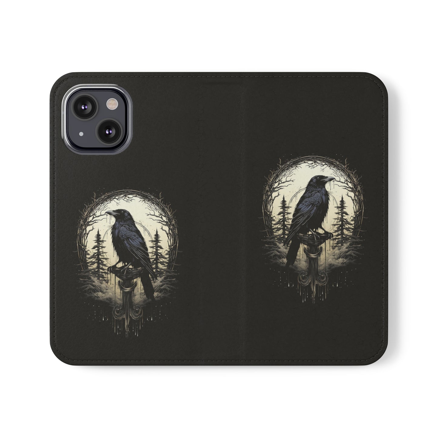 Night's Sentinel Flip Case Phone Case Gothic Raven Flip Phone Case Dark Academia Phone Case Dark Art Flip Case s22 s21 iphone 13 12 11