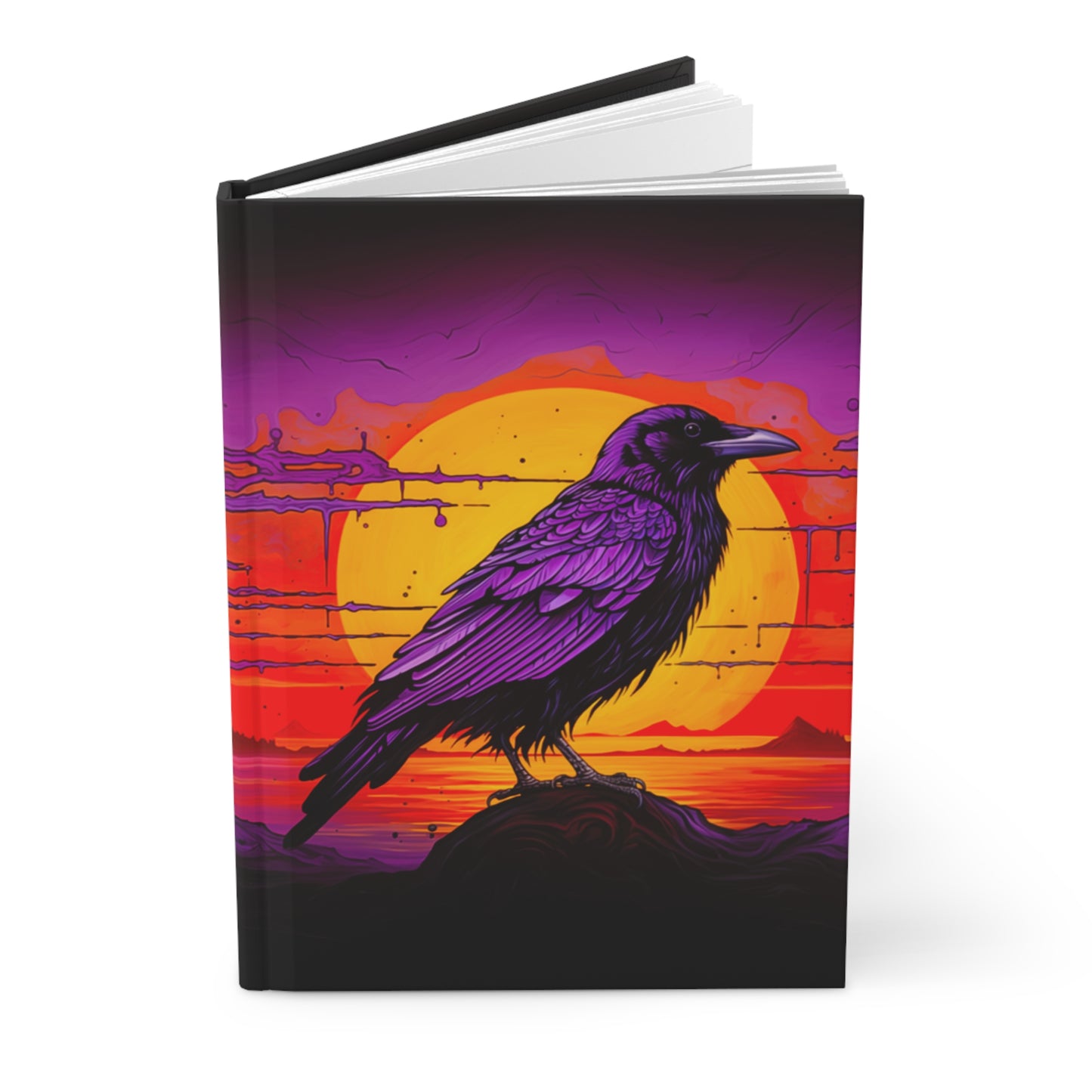 Purple Crow Hardcover Journal Corvid Notebook