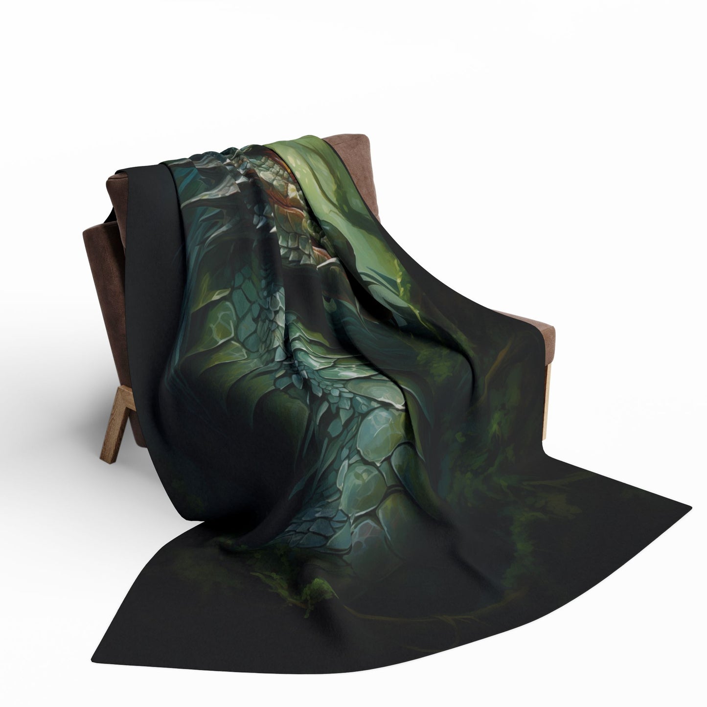 Dragonslither Arctic Fleece Blanket Green Dragon Blanket Fleece Dragon Blanket Green Blanket